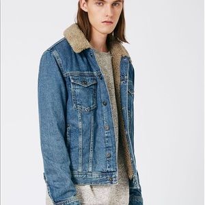 Topman Denim Sherpa Jacket XS